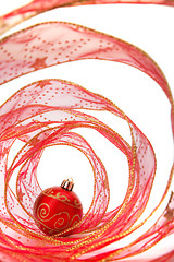 Image showing Bauble and Christmas Ribbon