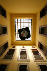 Image showing Open courtyard of a traditional Moroccan house (looking upwards)