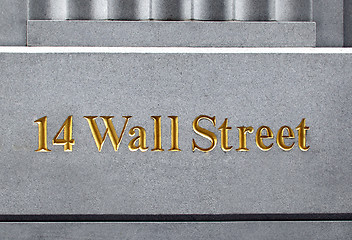 Image showing Wall Street sign