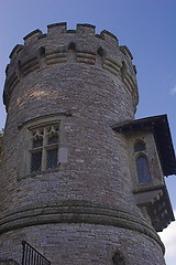 Image showing Tower looking up to blue sky