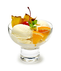 Image showing Ice cream with fruit