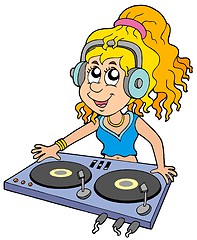 Image showing Cartoon DJ girl