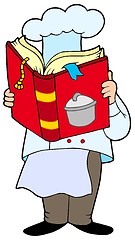 Image showing Chef reading cookery book