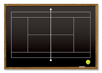 Image showing tennis court blackboard