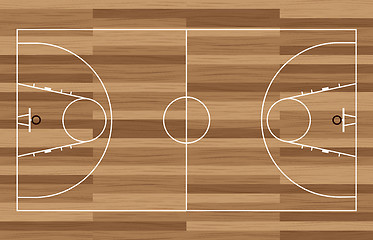 Image showing wood basketball court