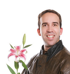 Image showing Man Holding Lily