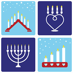 Image showing Four Christmas candleholders