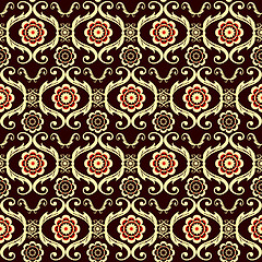 Image showing Brown seamless floral pattern 