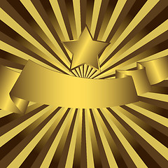 Image showing Abstract background with gold star 