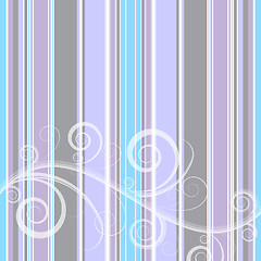 Image showing Stripes floral background