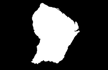 Image showing French Guiana - black background