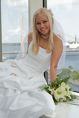 Image showing Bride on the window