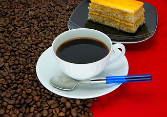 Image showing Coffee cup and grain