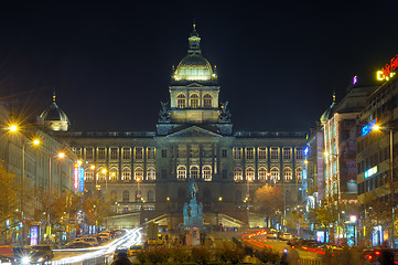 Image showing Wenceslas Square - National Museum in Prague