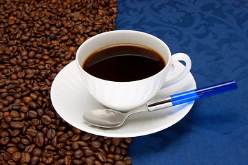 Image showing Coffee cup and grain