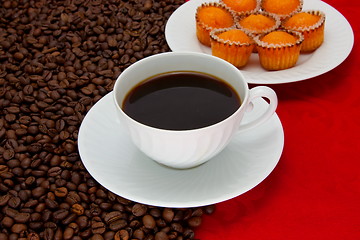 Image showing Coffee cup and grain