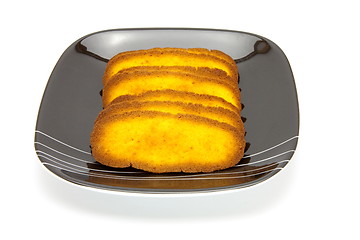 Image showing Plate of cookies isolated on a white background 