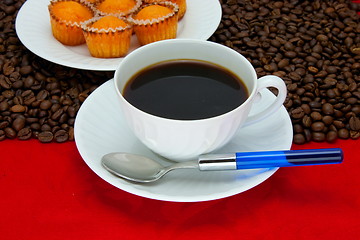 Image showing Coffee cup and grain