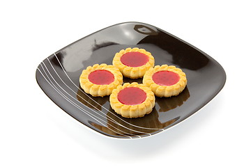 Image showing cookies on plate isolated on white backgrounds