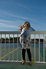 Image showing Girl on a ferryboat