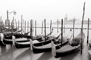 Image showing Venetian gondolas