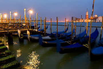 Image showing Venetian gondolas