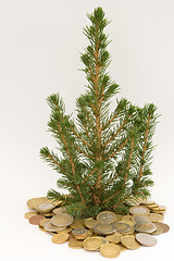 Image showing Christmastree in coins