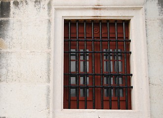 Image showing Window with bars of a medieval building