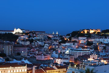 Image showing Beautiful nightscene in Lisbon, Portugal