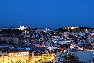 Image showing Beautiful nightscene in Lisbon, Portugal