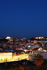 Image showing Beautiful nightscene in Lisbon, Portugal