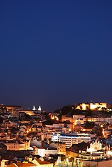 Image showing Beautiful nightscene in Lisbon, Portugal