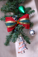 Image showing hanging Christmas ribbon