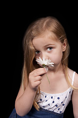 Image showing Girl with flower