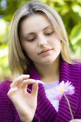 Image showing Teen Girl With Daisy