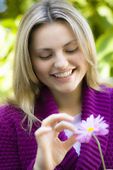 Image showing Teen Girl With Flower