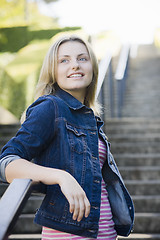 Image showing Teen Girl on Stairway