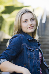 Image showing Teen Girl on Stairway