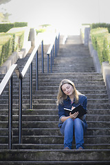 Image showing Teen Girl on Stairway