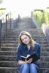 Image showing Teen Girl on Stairway