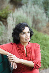 Image showing Woman on Park Bench