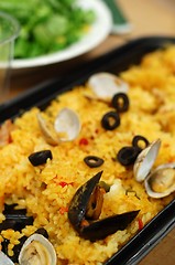 Image showing yellow seafood rice