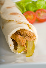 Image showing pita bread chicken roll