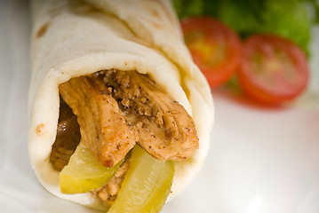 Image showing pita bread chicken roll