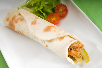 Image showing pita bread chicken roll