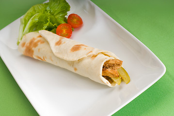 Image showing pita bread chicken roll