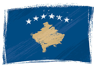 Image showing Grunge Kosovo flag