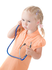 Image showing Little girl with sthetoscope