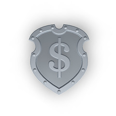 Image showing metal shield with dollar sign