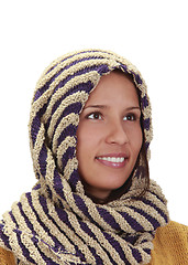 Image showing Portrait of a woman with a scarf